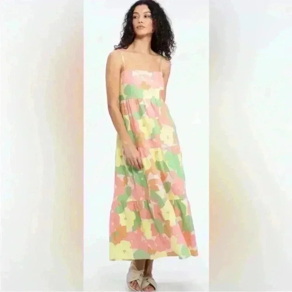 Social Standard by Sanctuary Women's smocked back Floral Maxi Dress XX-Large